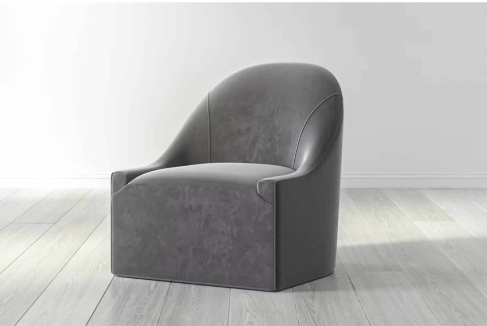 Saatva Anais Chair, Graphite Velvet, Brand New - photo 2