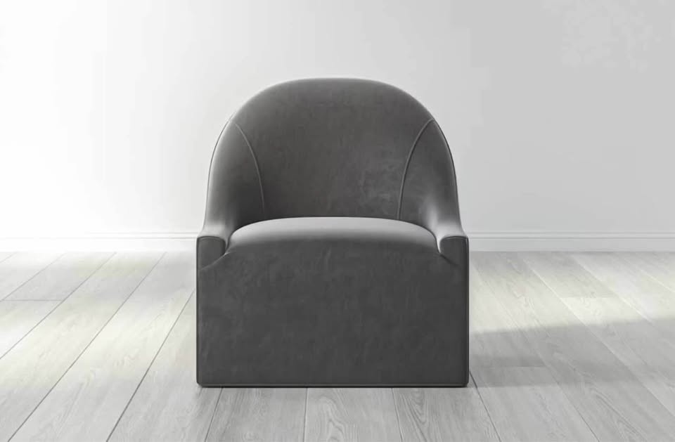 Saatva Anais Chair, Graphite Velvet, Brand New - photo 3