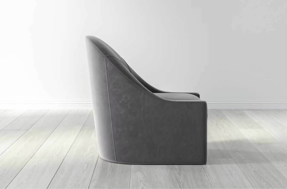 Saatva Anais Chair, Graphite Velvet, Brand New - photo 4
