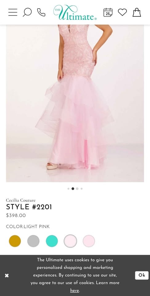 Cecilia Couture Prom Dress - Size 2 (Light Pink) - photo 2
