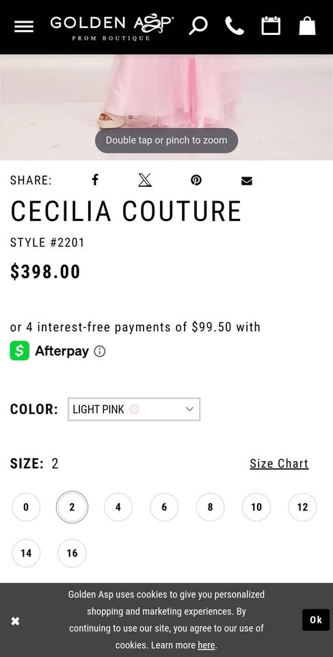 Cecilia Couture Prom Dress - Size 2 (Light Pink) - photo 3