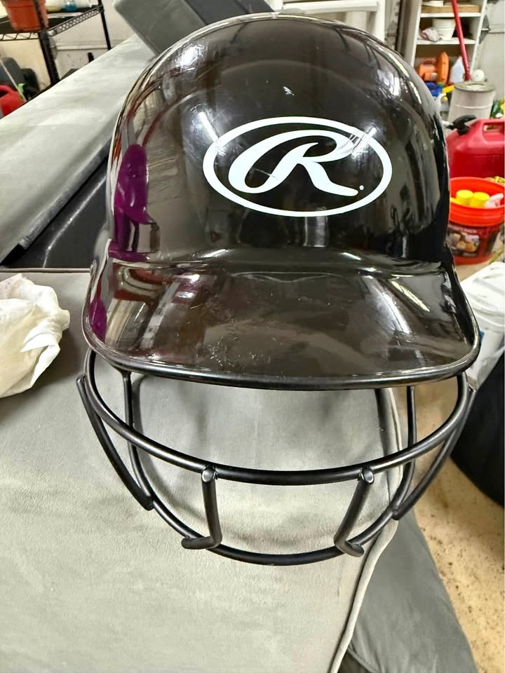 Black Youth Softball Helmet