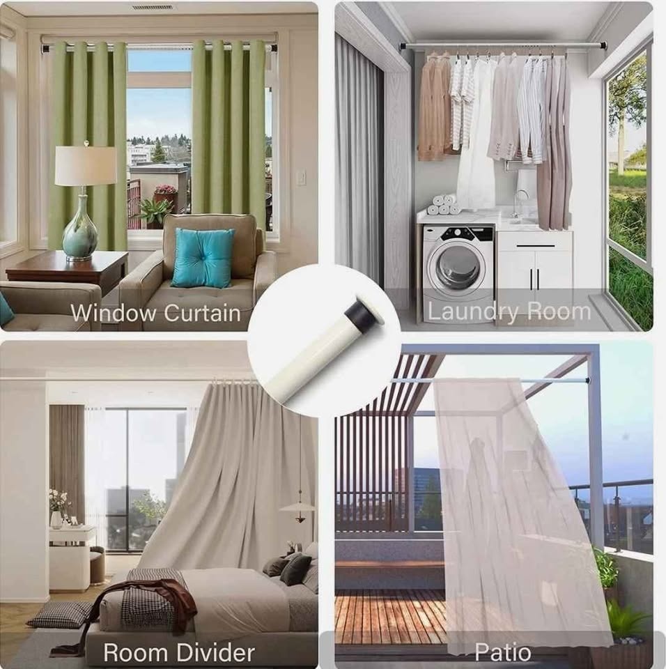 Oxdigi Room Divider Tension Curtain Rod - photo 3