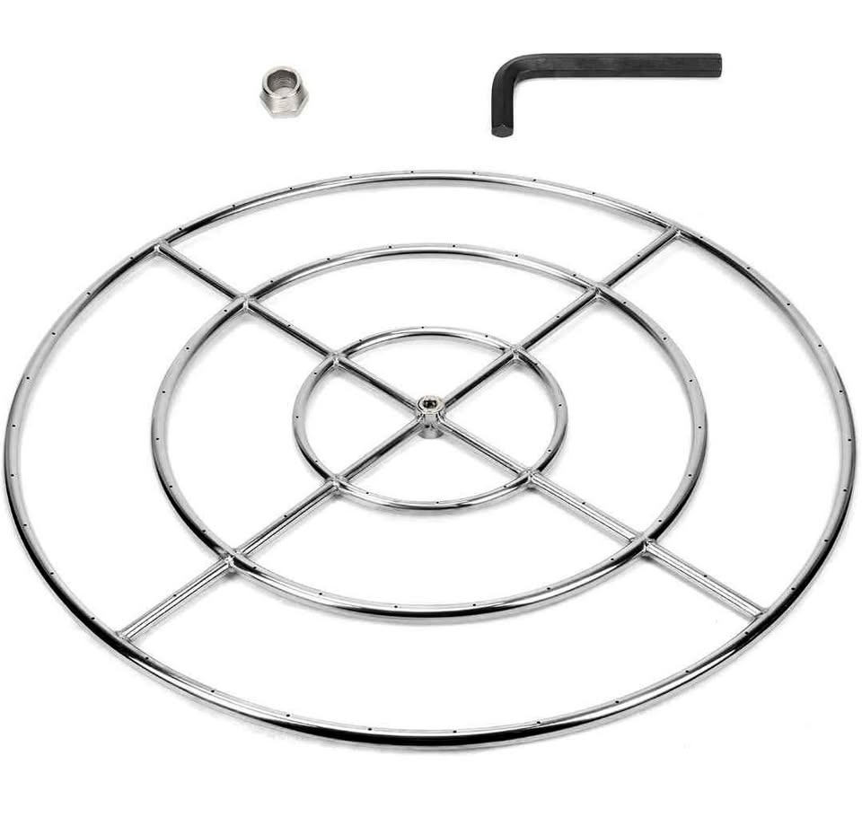 36" Round Fire Pit Burner Ring