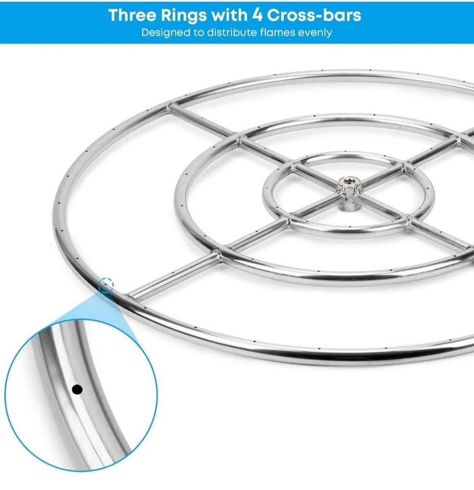 36" Round Fire Pit Burner Ring - photo 2
