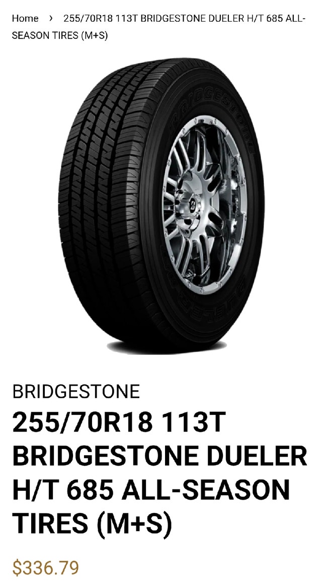 4 x BRIDGESTONE 255/70R18 113T DUELER H/T 685 ALL-SEASON