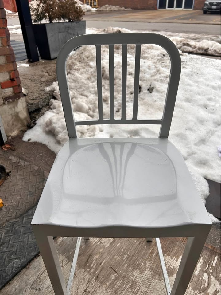 12 White Metal Bar Stools