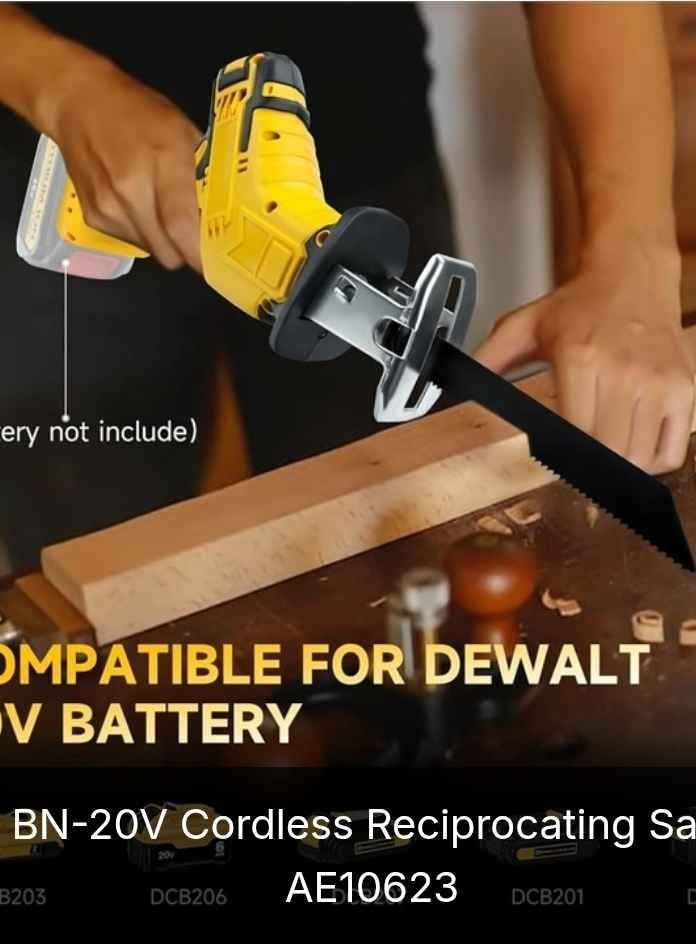 Cordless Reciprocating Saw for DeWalt 20V Battery - photo 2