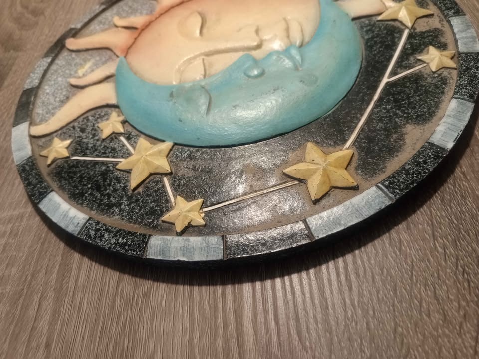 Celestial Sun & Moon Face Wall Plaque – Handcrafted - photo 3