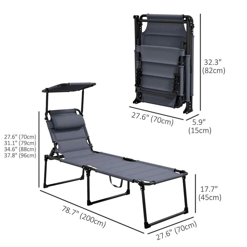 Folding Adjustable Chaise Lounge thumbnail