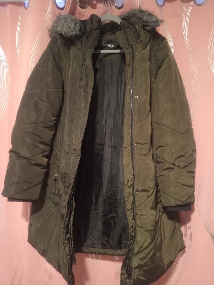 Women's George Olive Green Puffer Parka Coat - Size XL - photo 2