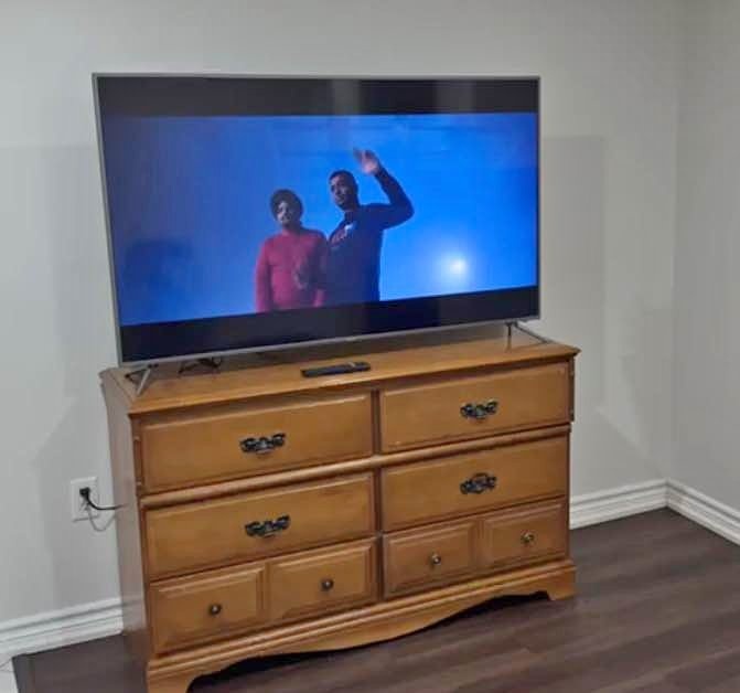 Haier 55" TV with Cabinet & Fire Stick