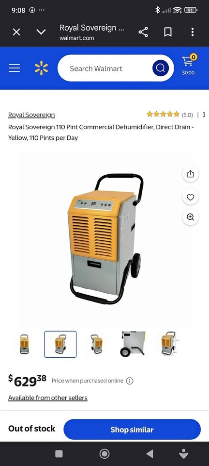 Royal Sovereign 110-Pint Commercial Dehumidifier - RDHC-110