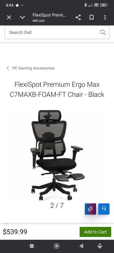FlexiSpot C7 B Max Premium Ergonomic Chair - Black Foam w/ Footr - photo 4