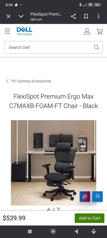 FlexiSpot C7 B Max Premium Ergonomic Chair - Black Foam w/ Footr - photo 5