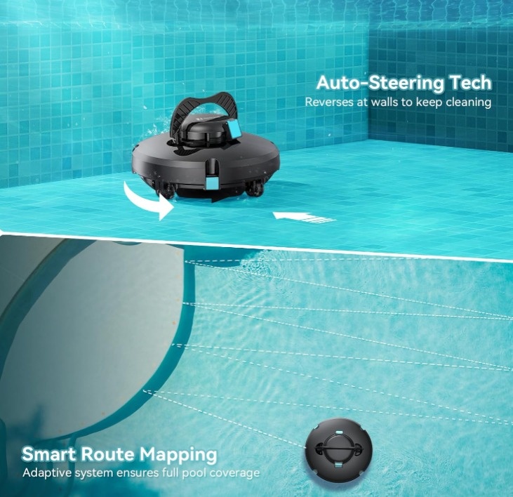 New Cordless Pool Vacuum Robot, Lasts 130 Mins, Self-Parking - photo 5