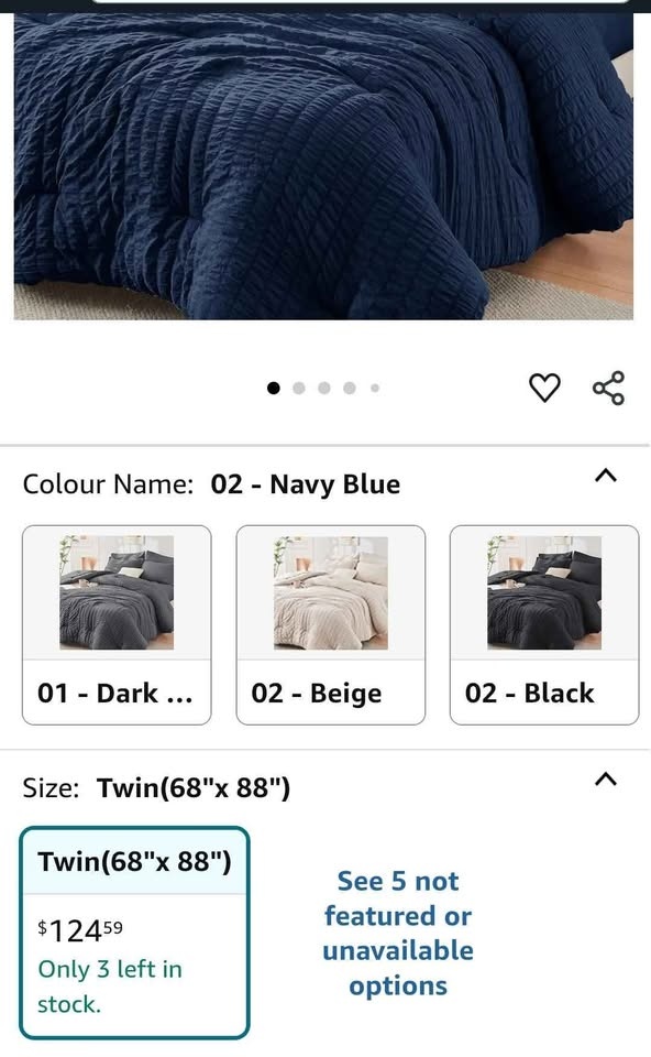New Luxury Twin Size Comforter Set - 7 Pieces (Brand New), Navy - photo 3