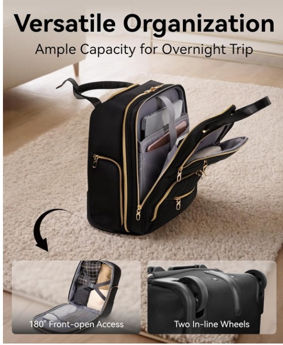 New Underseat Carry On Luggage with Wheels fits 15.6 Inch Laptop - photo 3