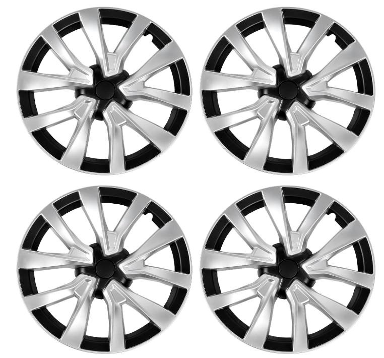 4PCS 18in Wheel Hub Caps - Silver Black