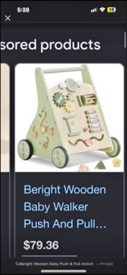 Beright Wooden Baby Push & Pull Activity Walker