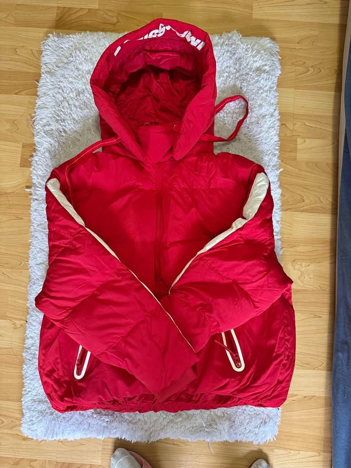 Red Puffer Jacket - L