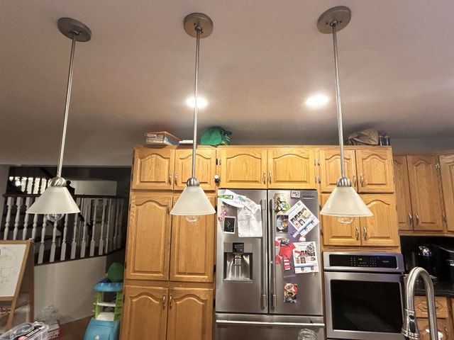 3 Pendant Brushed Nickel Lamps