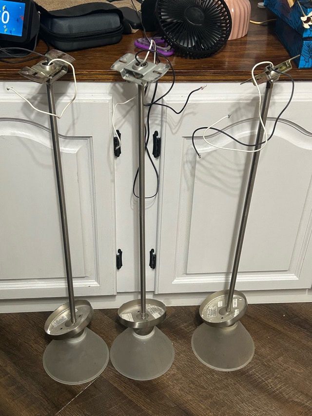 3 Pendant Brushed Nickel Lamps - photo 2