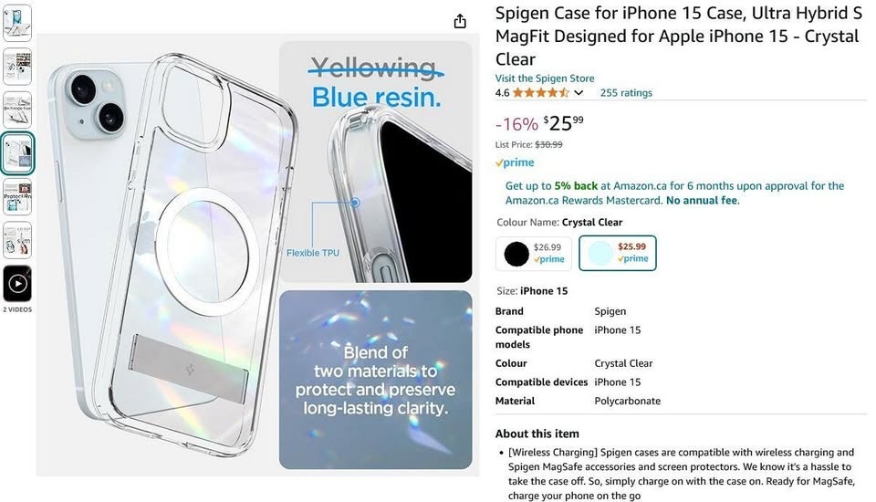 Spigen MagSafe Case for iPhone 15, 14, 13 - Crystal Clear - photo 2