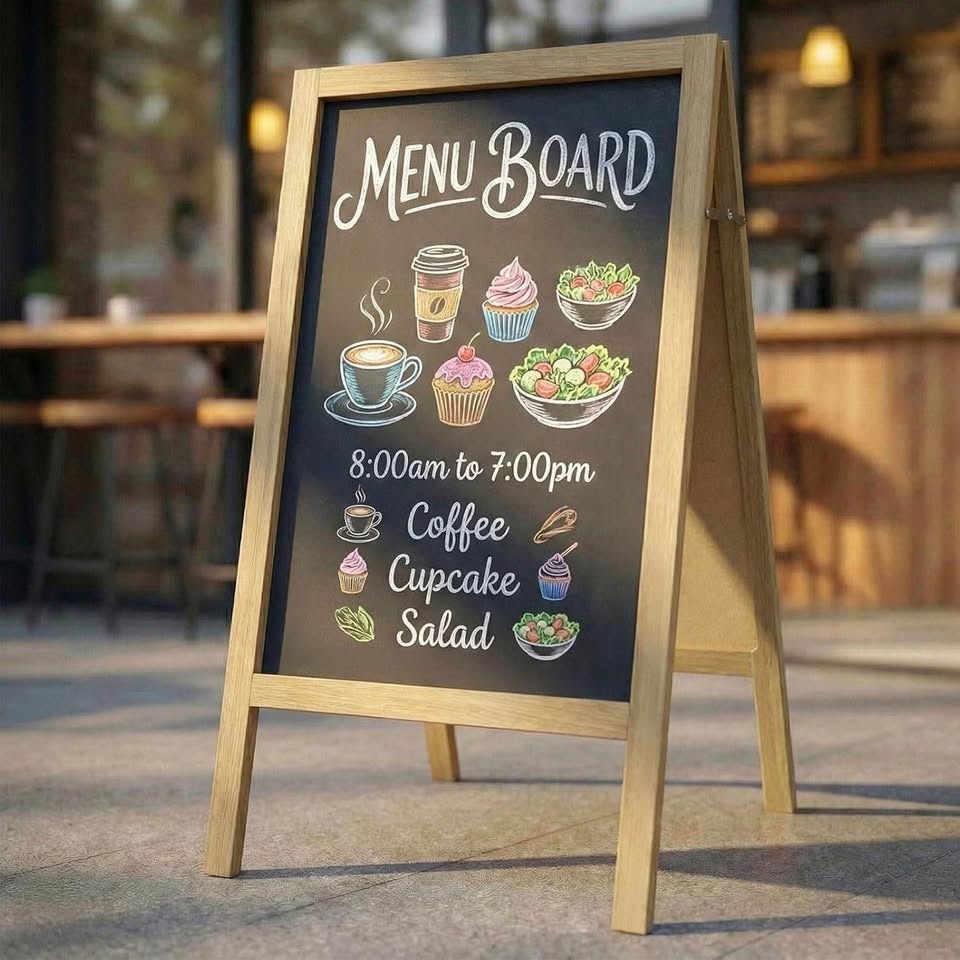 Black A-frame Chalkboard Sign