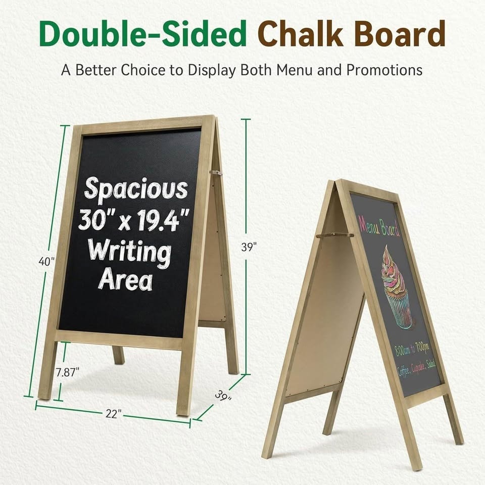 Black A-frame Chalkboard Sign - photo 2