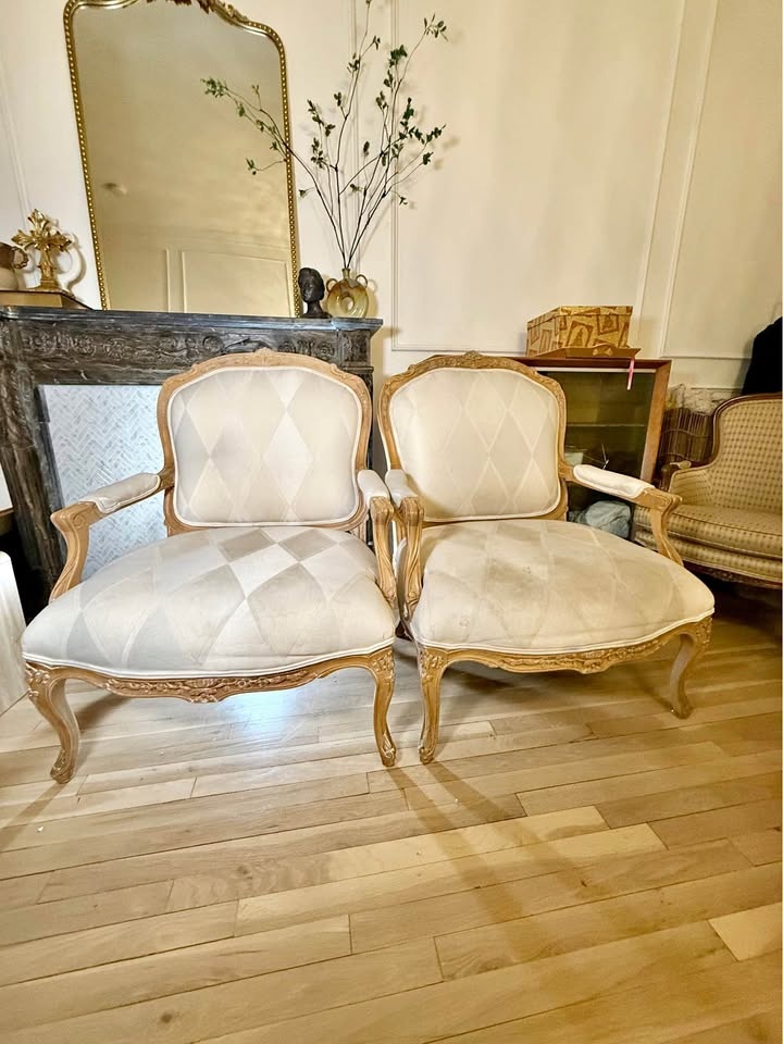 Century Furniture French Armchairs (Pair) - Vintage