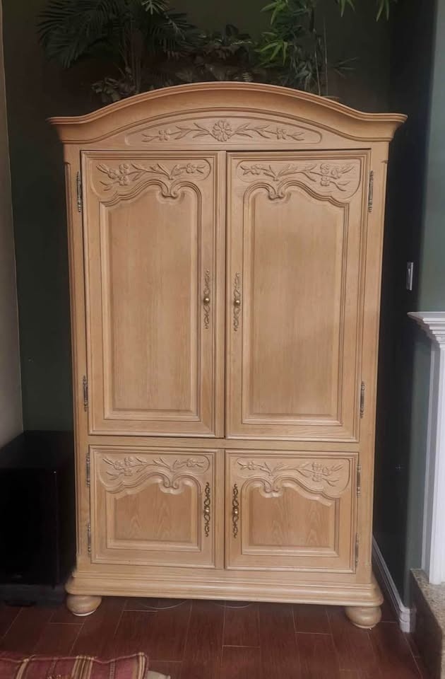 Vintage 80s Century Furniture Solid Wood Armoire - photo 3