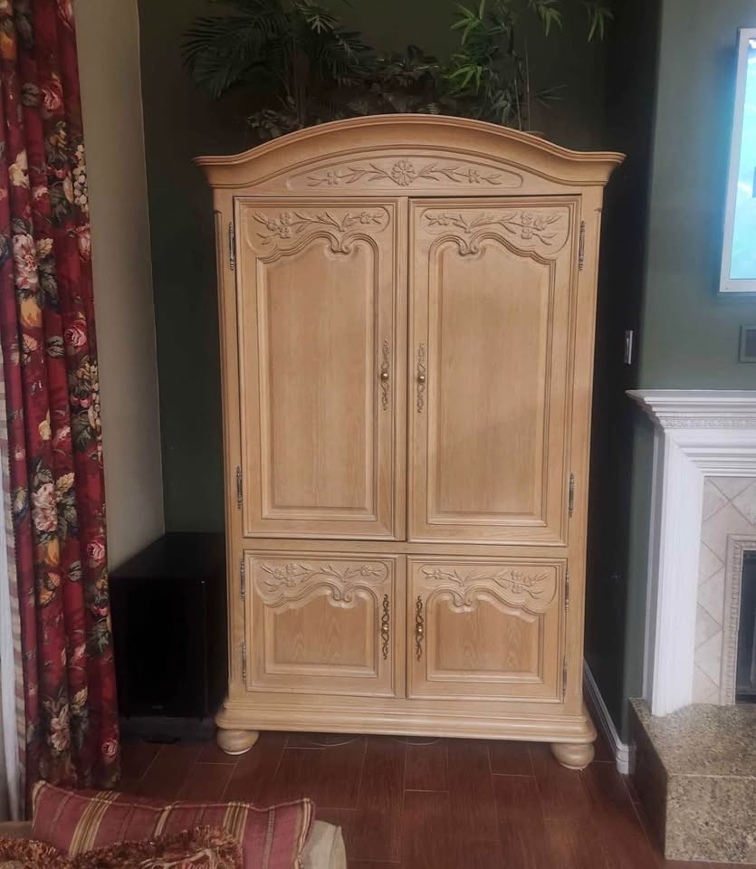 Vintage 80s Century Furniture Solid Wood Armoire - photo 5