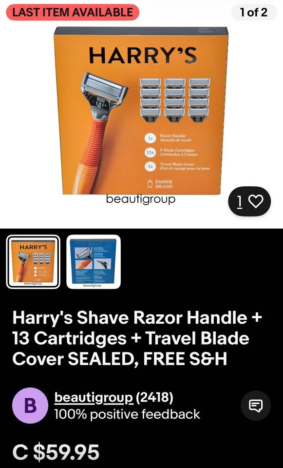 Harry's Razor Handle + 13 Cartridges - photo 2
