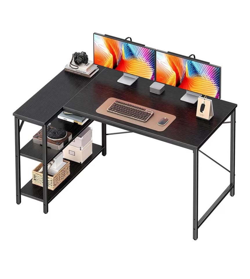 L Shaped Black Corner Desk - photo 2