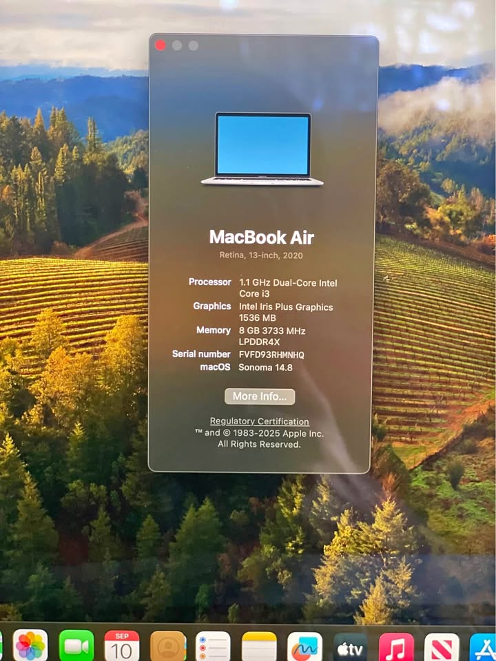 MacBook Air A2179 (2020) – 13.3” Retina, 8GB RAM, 250GB SSD