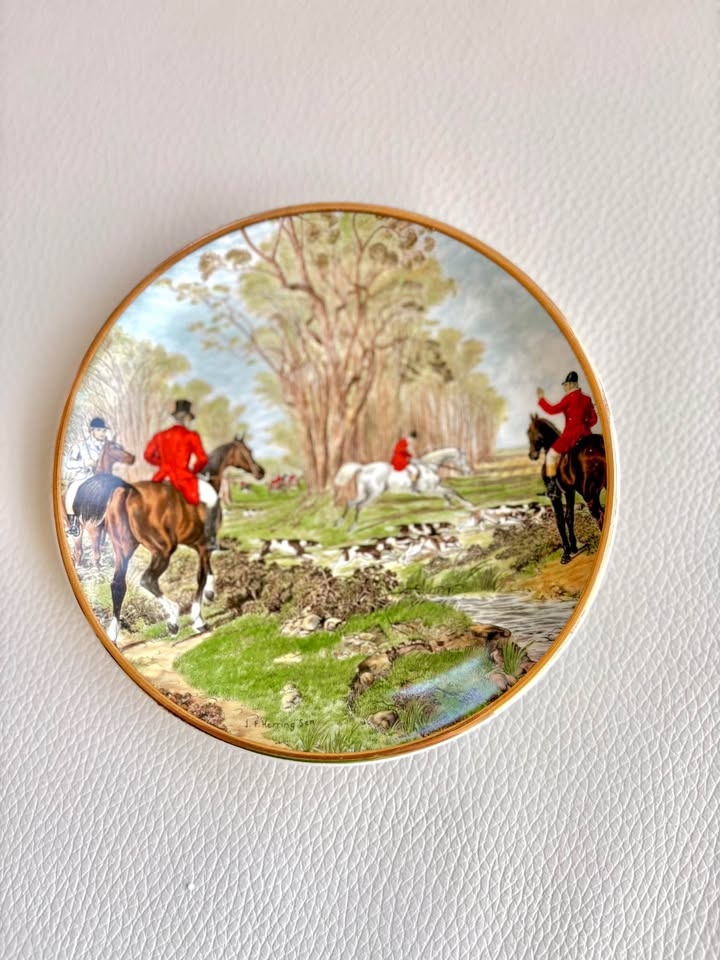 5 inch Debonair Pottery Ironstone Plates - Fox Hunt & Pastoral S