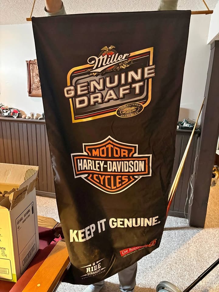 Miller Genuine Draft & Harley-Davidson Hanging Banner