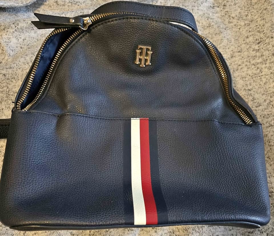 Tommy Hilfiger Mini Backpack Purse Bag with Signature Stripe
