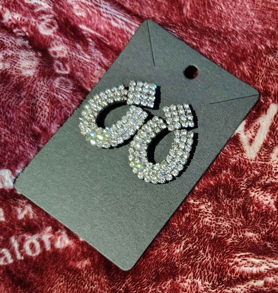 Vintage Les Bernard Inc Earrings Women’s Pave Rhinestone Silver - photo 4