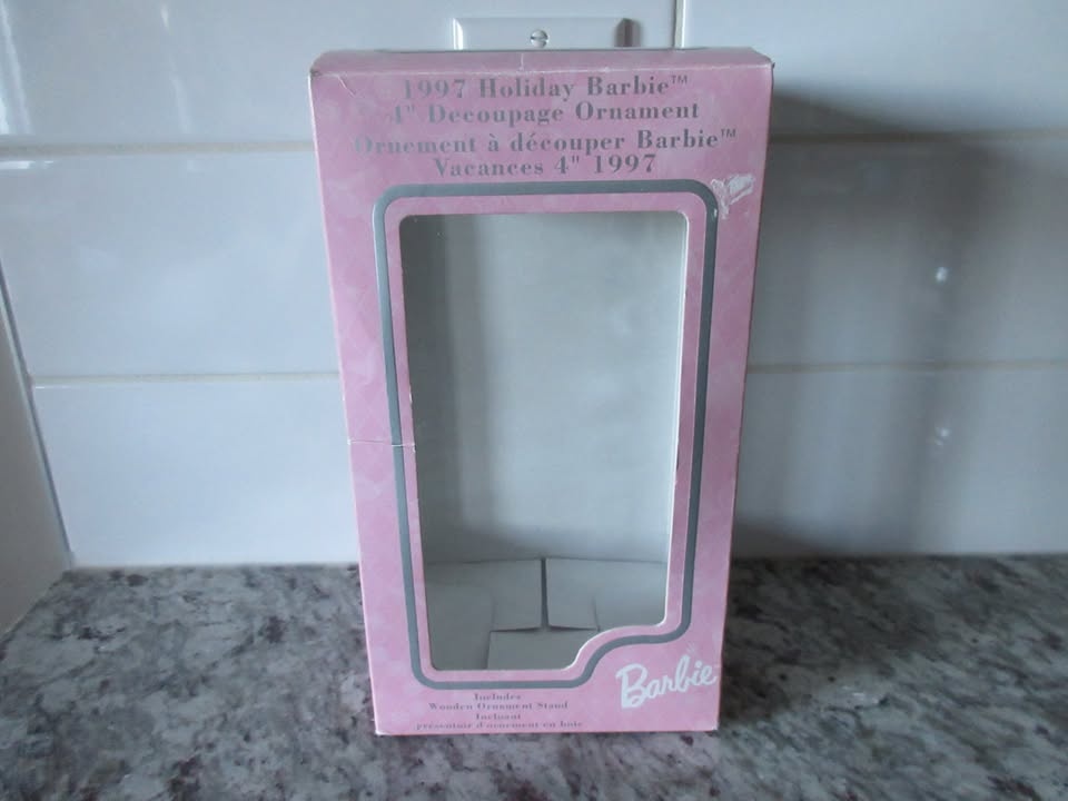 1997 Holiday Barbie 4" Decoupage Ornament with Stand - photo 2