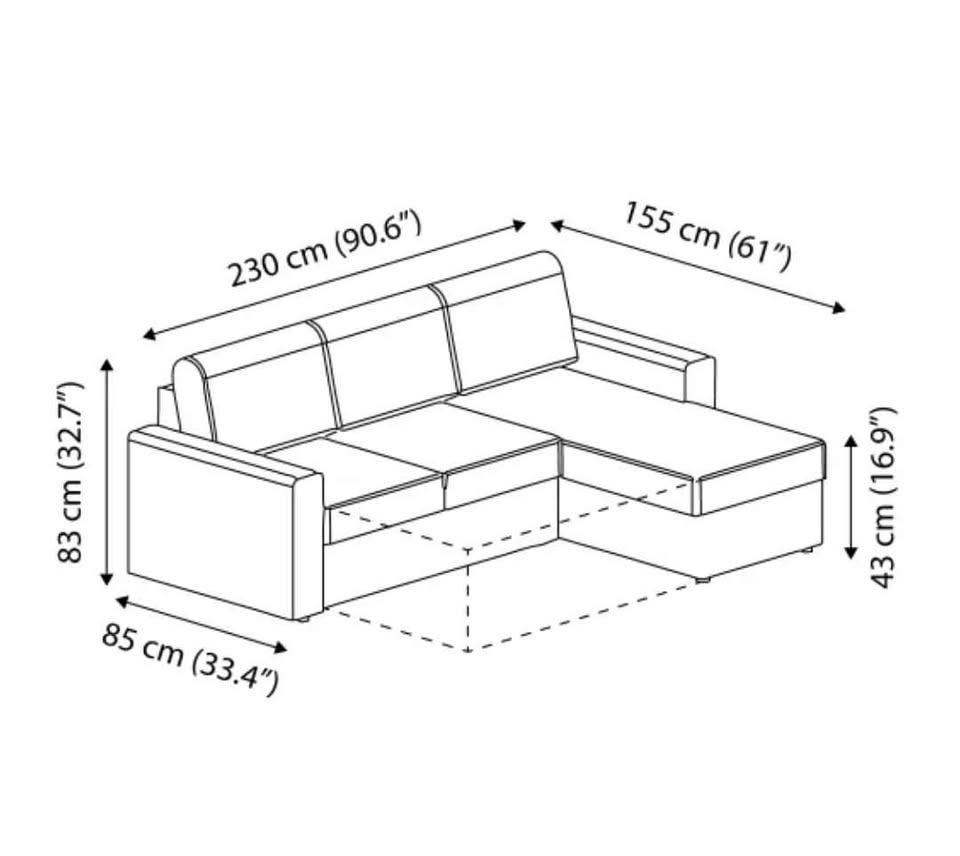 Jysk Sofa Bed Couch with Storage - photo 5