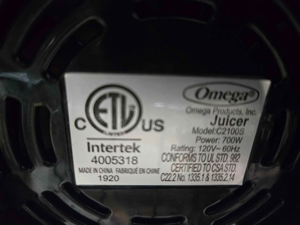 Omega C2100S Juicer w/ Extra Large Chutes - $110 - photo 2
