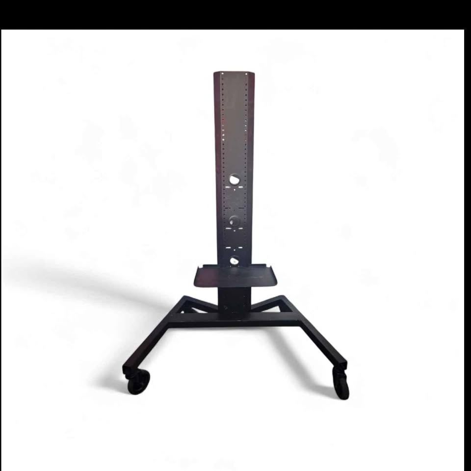 Heavy Duty Steel TV Stand w/ Wheels & Shelf - $100