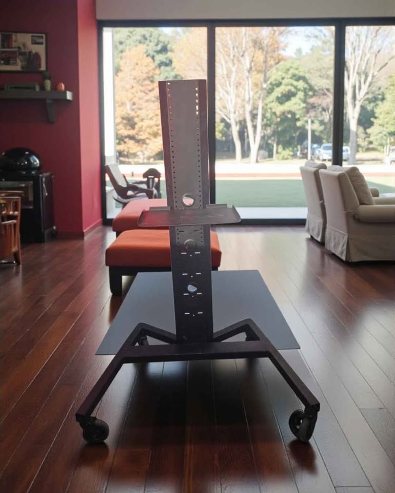 Heavy Duty Steel TV Stand w/ Wheels & Shelf - $100 - photo 4