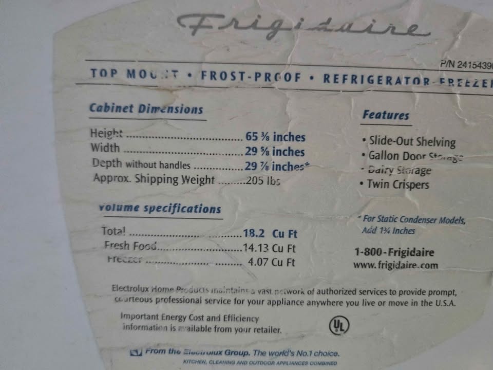 Frigidaire Fridge - Working Condition $260 - photo 5
