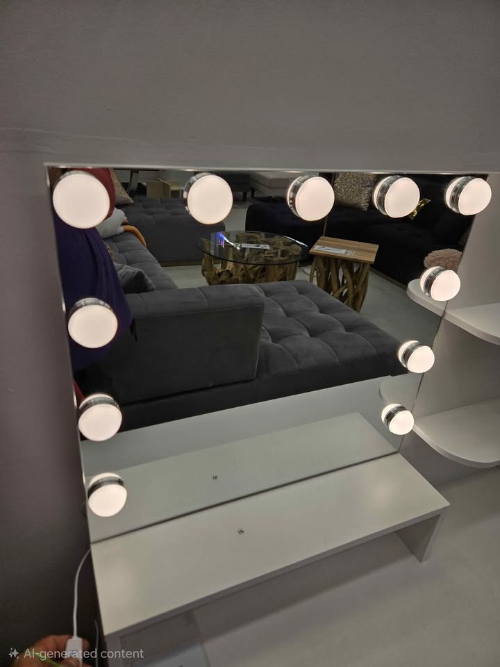 Beautiful Black Vanity Desk w Lights - $260 Firm - photo 5