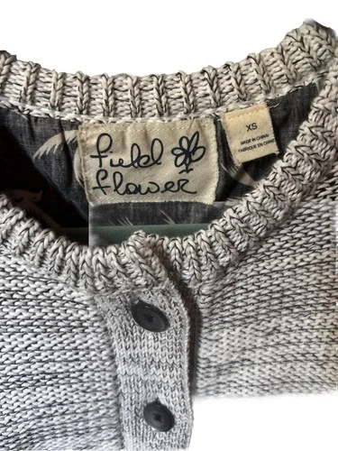 Anthropologie Field Flower Cardigan Wool Blend, Long Sleeve