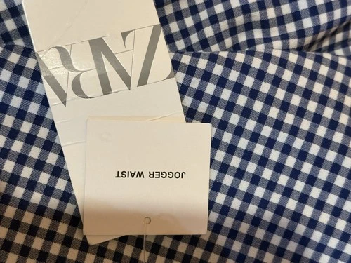 Zara Woman M Jogger Gingham Pants NWT