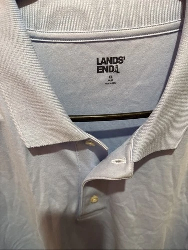 Lands' End Polo Shirt Men's XL Supima Cotton Traditional Fit Blu